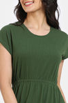 Zivame 2 Mile Fashion Knit Poly Knee Length Nightdress - Rifle green — thumbnail 6